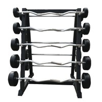 Barre de musculation fixe en fonte et acier recouverte de caoutchouc pour la remise en forme à domicile, barre courbée de 1,2 m, équipement de musculation, logo personnalisable