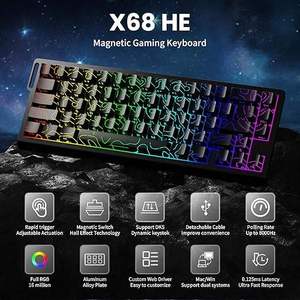 Nuevo Teclado Mecánico Magnético para Juegos ATTACK SHARK X68 HE 2026, Teclado para Juegos Intercambiable en Caliente, Iluminación RGB - Product Image 2