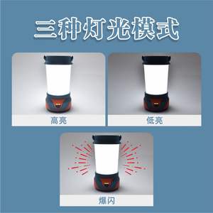 Lanterne de camping extérieure LED IPX4 étanche, rechargeable à manivelle, portable, pour utilisation en cas d'urgence - Product Image 4