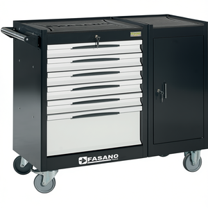 Fasano Tools Rolling Tool Cabinet 6 <b>Drawer</b> With Door Lockable Storage For <b>Workshop</b> Use - Product Image 2