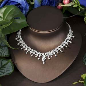 Collar de circón único para mujer, boda de lujo, cúbico, Dubai, Nigeria, conjunto de joyería nupcial, accesorios adecuados para mujer, 2017 - Product Image 4