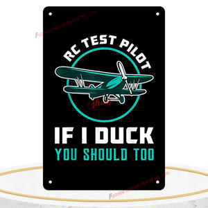 सिर्फ एक और आरसी प्लेन मेटल साइन आरसी टेस्ट प्लॉट अगर मैं बतख देता हूं तो आपको भी दीवार डिकोर धातु कला क्लासिक टिन साइन - Product Image 3