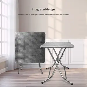Stainless Steel Modern Folding DiningSquare Table for Street Vending Home Use Outdoor Fire Pit Writing <strong>Desk</strong> Rental House - Product Image 3