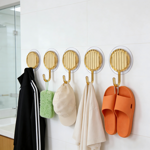 Ganchos de Plástico Colgantes para Baño Bailiwang, de Alta Calidad, Color Negro Cristal, para Azulejos de Cerámica, en Blister, Bonitos Ganchos de Pared - Product Image 1