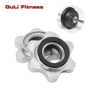 1 Inch Weightlifting Barbell Locking Star Collar Pair 25/28/30mm Regular Dumbbell Set Rod Collar Screw Barbell Clamps Spinlock