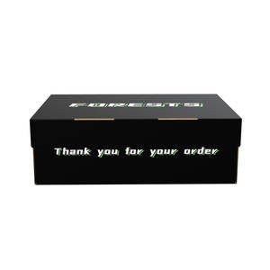 Boîtes d'emballage ondulées noires écologiques Boîtes à chaussures à couvercle rabattable personnalisées avec logo pour bottes - Product Image 5