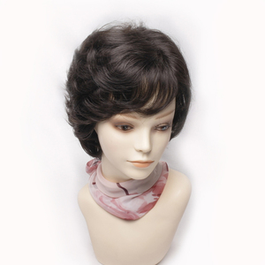 Perruque Bob Courte Ondulée Premium WIGTS en Cheveux Humains, Faite à la Main, 6 Pouces, Noir Naturel et Brun, Extension de Cheveux Réaliste - Product Image 3