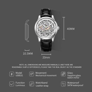 High-end Brand <b>Mechanical</b> <b>Watch</b> Men's Automatic Business Luminous Stainless Steel Leather Pointer 30M Water Resistant U0001G Hig - Product Image 4