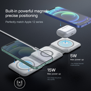 Productos de Dropshipping, Cargadores Inalámbricos Magnéticos 3 en 1 para iPhone 16, Cargador de Viaje para Reloj Inteligente, Estación para <span class=keywords><strong>Airpods</strong></span> - Product Image 4