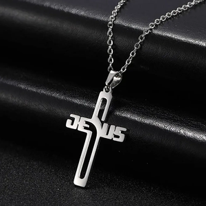 Collana Trendy con Ciondolo a Croce in Acciaio Inox Placcato Oro 18K per Uomo e <span class=keywords><strong>Donna</strong></span>, Regalo di Natale per Amici e Parenti - Product Image 4