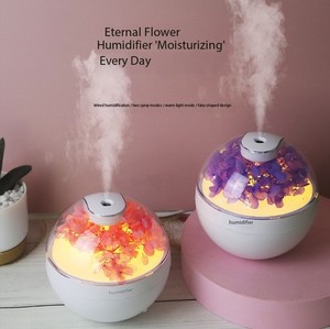 Nuevo humidificador de aire con cable USB, mini humidificador con forma de flor, difusor de aroma, difusor de aceites esenciales con luces nocturnas cálidas - Product Image 1