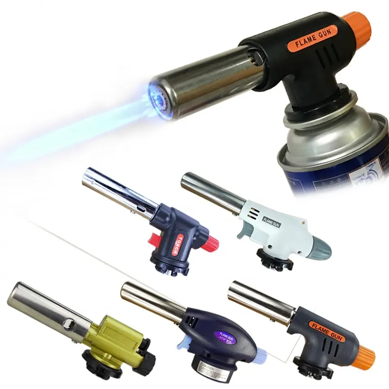 Gas Torch Lighter Burner Nhẹ Hơn Máy Bay Phản Lực Flamethrower Nhẹ Hơn Nhà Ngọn Lửa Gun Cho BBQ Cụ Nấu Ăn