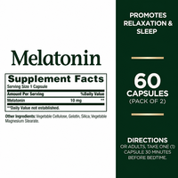Capsules de mélatonine naturelle, soutien au sommeil et au bien-être, formule pure, complément alimentaire à marque privée
