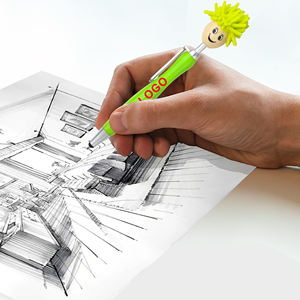 Offre Spéciale multifonctionnel en plastique 2-en-1 mignon clic Mophead <span class=keywords><strong>stylo</strong></span> à <span class=keywords><strong>bille</strong></span> avec stylet Logo pour écrans tactiles tablette <span class=keywords><strong>universelle</strong></span> - Product Image 4