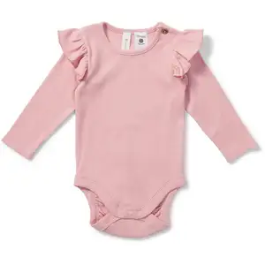 custom Rib Baby Girls Romper Outfits Spring Infant Jumpsuit Autumn Solid fly sleeve Quality Newborn Cloth