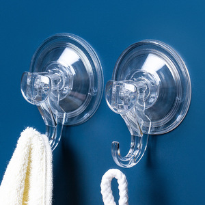 Adhesive Wall <strong>Hooks</strong> with Punch-Free Suction <strong>Cup</strong> PET Material Plastic Punch-Free Sticky <strong>Hook</strong> <strong>for</strong> Door Coat Hat &amp; Key Hanging - Product Image 3