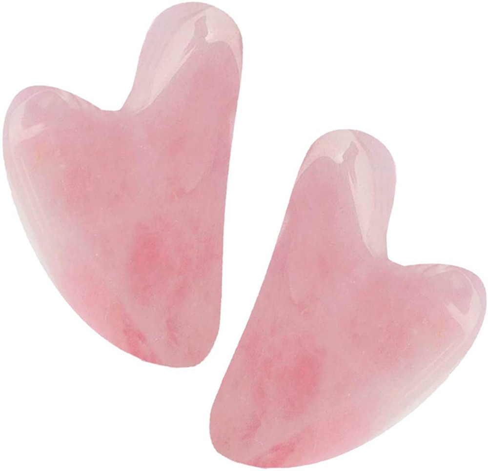 Портативный массажер для лица Gua Sha Scraping, 100% натуральная доска из розового кварца, Антивозрастная подтяжка кожи, индивидуальный логотип