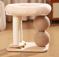 Tour et griffoir pour chat de luxe moderne Fournitures en bois et sisal avec jouets et accessoires pour arbres grimpants