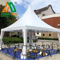 Tente de jardin personnalisée imperméable en bâche PVC blanche 3x3, avec logo personnalisé, structure en aluminium, ignifuge, robuste, toutes saisons