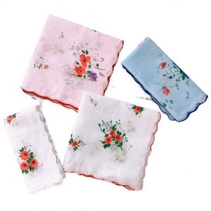 Pañuelo Vintage para Mujer, Cuadrado, de Algodón, con Bordado de Mariposa, Encaje, Flores, Diseño Floral Surtido - Product Image 1