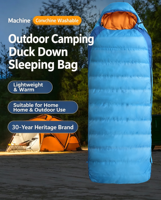 Sac de couchage en duvet pour adulte, type momie, chaud, résistant au froid, pour le camping en plein air, automne-hiver