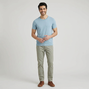 T-shirt décontracté pour homme de haute qualité, best-seller, couleur unie, respirant, col rond, manches courtes, 100% coton, vêtements pour adultes - Product Image 1