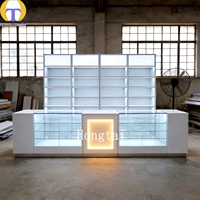 Étagères Murales Lumineuses Portables Robustes à LED Blanches, 3 Niveaux, pour Comptoir en Verre, Magasin de Détail