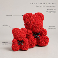 Rose éternelle Joho en PE, 25 cm, 40 cm, rose artificielle, ours en peluche, boîte cadeau, fait main, Saint-Valentin, anniversaire, vente en gros, OEM, ODM