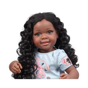 Hochwertige realistische schwarz afrikanische Puppe lebensechte Vinyl Silikon wieder geborene Baby puppen für Kinder Mädchen Spielzeug
