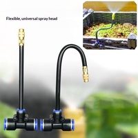 F108 Buse de pulvérisation universelle en cuivre jaune de 8 mm à raccord rapide pour humidification de jardin, flexible et orientable