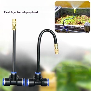 Boquilla pulverizadora universal de cobre <span class=keywords><strong>amarillo</strong></span> F108 de 8 mm con conexión de empuje recta para humidificación de jardín, boquilla de pulverización flexible. - Product Image 4