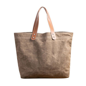 Bolsa de Compras de Lona Reutilizable Personalizada con Logotipo Impreso, Bolsa de Mano Tipo Tote Resistente, Bolsa de Lona Encerada Grande - Product Image 1