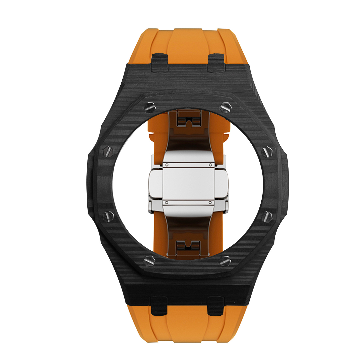 Carbon fiber case+yellow band