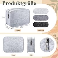 Lot de 3 sacs de rangement cosmétiques en feutre, trousse de maquillage avec fermeture éclair, sac de toilette de voyage, trousse à crayons pour Noël, fête des mères