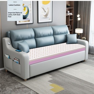 Folding <strong>Sofa</strong> <strong>Bed</strong> Dual-Purpose <strong>Single</strong> Multifunctional Living Room Small Apartment Storage Tech Fabric Simple Modern Solid <strong>Sofa</strong> - Product Image 4