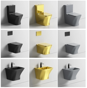 Ensemble WC et lavabo mural en céramique noir mat personnalisable – Collection Sanitaire - Product Image 6