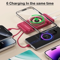 Soporte Magnético Inalámbrico Universal 4 en 1 con Carga Rápida PD de 20w, Batería Externa Delgada de 20000mah para iPhone 15 Pro, Transparente, con la Mejor Tecnología