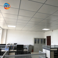 Plaque de plâtre PVC ignifuge, dalle de plafond carrée, grille de plafond pour usage commercial, hôtels, hôpitaux, installation rapide