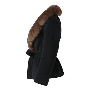 Giacca Invernale da Donna in Lana Morbida e Calda, Soprabito con <span class=keywords><strong>Vera</strong></span> <span class=keywords><strong>Pelliccia</strong></span> <span class=keywords><strong>di</strong></span> <span class=keywords><strong>Volpe</strong></span> o Coniglio Rex, Cappotto in Lana Casual ed Elegante - Product Image 2