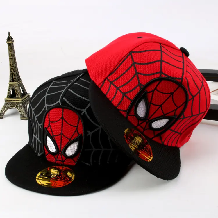 Gorra de béisbol con dibujos animados de Spiderman, ajustable, Snapback, Hip Hop, deportiva, protector solar, 2-8 años, venta al por mayor