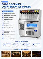 Distributeur de boissons gazeuses portable commercial à 8 robinets avec machine à glaçons intégrée en acier inoxydable pour boissons post-mix