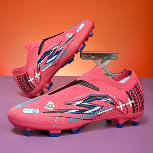 Black &amp; White &amp; Red FG Soccer <strong>Boots</strong> - Custom Branding Firm Ground <strong>Football</strong> Shoes, Low Minimum Factory Direct OEM/ODM - Product Image 6