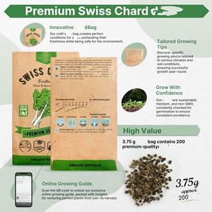 Haute qualité sans OGM pour Swiss Chard Pack 3.75g Chaque facile à cultiver dans votre potager à base de fibres végétales - Product Image 2