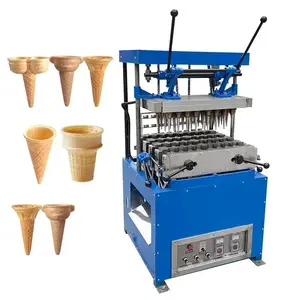 Mesin pembentuk pembuat wafel telur multifungsi, mesin pembuat kerucut cangkir teh dapat dimakan