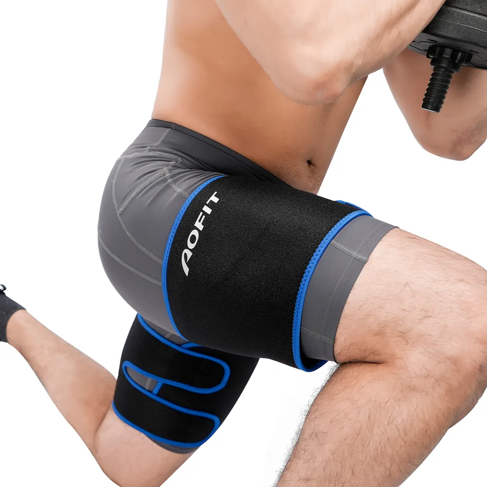 Neoprene compression leg brace support Adjustable Upper Leg Wraps Thigh Support Guard