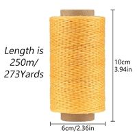 Fil ciré plat portable 1 mm pour couture de cuir, cordon ciré pour outils de bricolage en cuir, couture à la main, 250 m/273 yards, travaux d'aiguille
