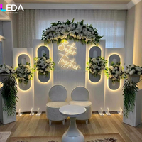 Arche lumineuse LED en acrylique blanc LEDA, enseigne néon personnalisée, support de toile de fond pour mariage, décoration de fête et d'événements