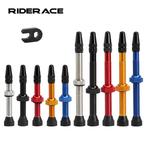 RIDERACE katup ban Tubeless sepeda gunung, 2 buah/set nozel udara vakum tahan lama paduan batang kuningan katup inti aksesoris sepeda