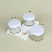 Pots de crème en plastique épais transparent à double paroi 30g 50g 100g 120g 200g Conteneur cosmétique PET Pot à paroi lourde