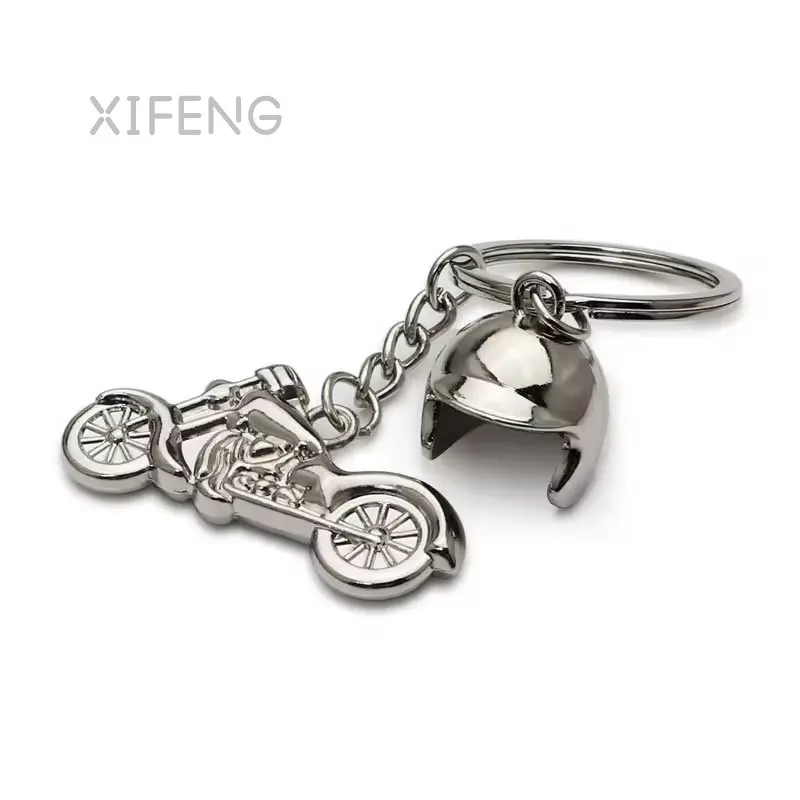 Mini Xe Máy Phụ Kiện Sáng Tạo Vui Keychain 3D An Toàn Hat Helmet Keyring Novelty Dễ Thương Mặt Dây Chuyền Marvel Loạt Kim Loại Quà Tặng